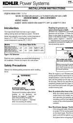 Kohler 80EFOZDJ Installation Instructions