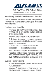 AvLab DP FireWire 800 Посібник зі швидкого встановлення