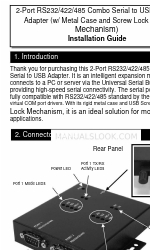 AAxeon 2-Port RS232/422/485 Combo Serial to USB2.0Adapter Manuel d'installation