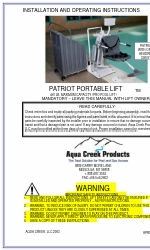 Aqua Creek PATRIOT PORTABLE LIFT Panduan Petunjuk Pemasangan dan Pengoperasian