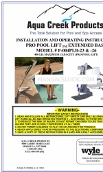 Aqua Creek F-004PLB-23 Installation And Operating Instructions Manual