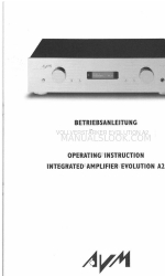 AVM EVOLUTION A2 Operating Instructions Manual