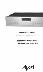 AVM EVOLUTION CD2 Operating Instructions Manual