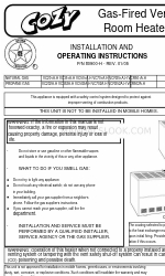 COZY VC201A-H and Installation And Operating Instructions Manual