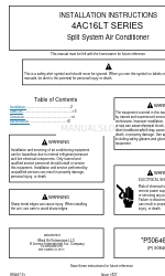 Allied Lennox 4AC16LT Series Installationsanleitung Handbuch