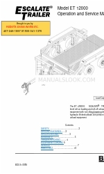 Bil-Jax ESCALATE TRAILER ET 12000 작동 및 서비스 매뉴얼