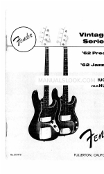 Fender Vintage '62 Jazz Bass Manual de instruções