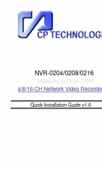 CP TECHNOLOGIES NVR-0208 クイック・インストール・マニュアル