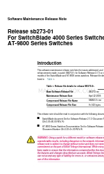 Allied Telesis SwitchBlade 4000 Series リリースノート