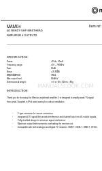 Avsl Mercury MAM04 User Manual