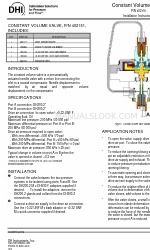 DH Instruments CONSTANT VOLUME VALVE Kurulum Talimatları