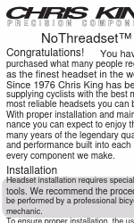 Chris King nothreadset User Manual