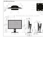 Dell UltraSharp U2412M Dimensões do produto