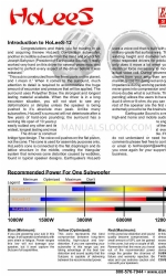 EarthQuake HoLeeS 15 Folleto y especificaciones