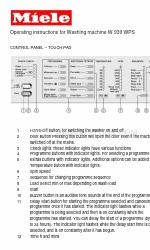 Miele W 939 WPS Kullanım Talimatları