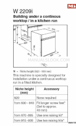 Miele W2209I BUILDING IN DIAGRAM Handbuch