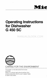 Miele G450 SC Operating Instructions Manual