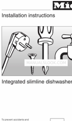 Miele Integrated slimline dishwasher Handleiding voor installatie-instructies