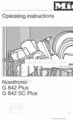 Miele NOVOTRONIC G 842 PLUS Panduan Petunjuk Pengoperasian