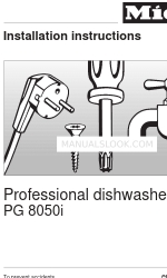 Miele PG 8050i Installation Instructions Manual