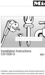 Miele CS 1028 G 설치 지침 매뉴얼