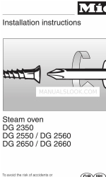 Miele DG 2560 Instrukcja instalacji