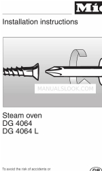 Miele DG 4064 L Installation Instructions Manual