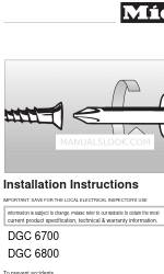 Miele DGC 6800 Handleiding voor installatie-instructies