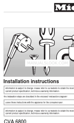 Miele DGC 6800 Handleiding voor installatie-instructies