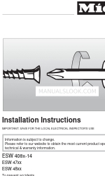 Miele ESW 47 SERIES Handleiding voor installatie-instructies