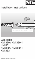 Miele KM 360 G Manuel d'instructions d'installation