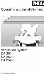 Miele DA 251 운영 및 설치 매뉴얼
