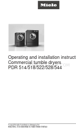 Miele PDR 544 Instructions d'utilisation et d'installation