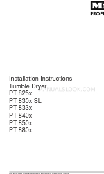 Miele PT 840 Series Manuel d'instructions d'installation