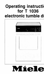 Miele T 1036  VENT ED DRYER - OPERATING Betriebshandbuch