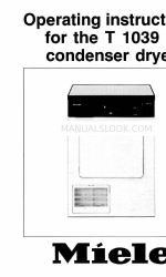 Miele T 1039C  CONDENSER DRYER - OPERATING Manual de instrucciones