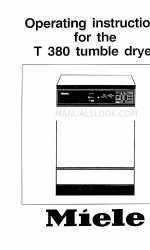 Miele T 380  VENT ED DRYER - OPERATING Руководство по эксплуатации