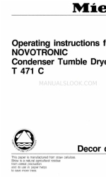 Miele T 471  VENT ED DRYER - OPERATING Manuale operativo