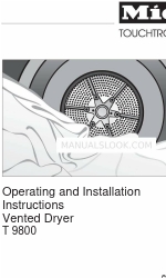 Miele Touchtronic T 9800 Operating And Installation Instructions