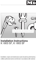 Miele K 1803 SF Installation Instructions Manual