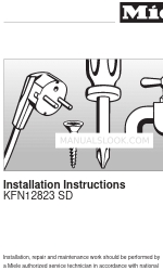 Miele KFN12823 SD Manual de instruções de instalação