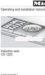 Miele CS 1223 Çalıştırma ve Kurulum Talimatı