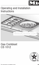 Miele GAS COMBISET CS 1011 Çalıştırma ve Kurulum Talimatları
