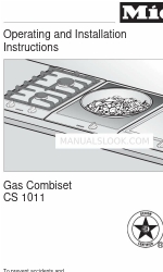 Miele GAS COMBISET CS 1011 操作およびインストール手順