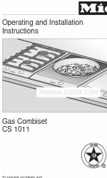 Miele GAS COMBISET CS 1011 작동 및 설치 지침