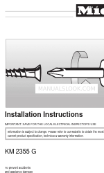 Miele KM 2355 Instrukcja instalacji