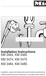 Miele KM 3464 Handleiding voor installatie-instructies