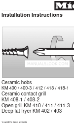 Miele KM 400 Installation Instructions Manual