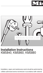 Miele KM 5880 Manual de instruções de instalação