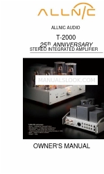 ALLNIC AUDIO 25th Anniversary T-2000 Руководство пользователя